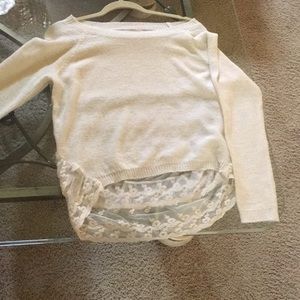 Sweater  with lace at the bottom
